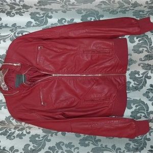 Red "leather" jacket